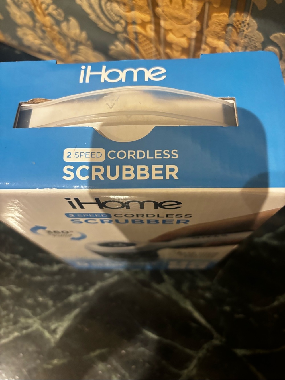 iHome Cordless Scrubber in Blue and White